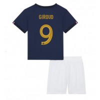 Frankreich Olivier Giroud #9 Heimtrikotsatz Kinder WM 2022 Kurzarm (+ Kurze Hosen)